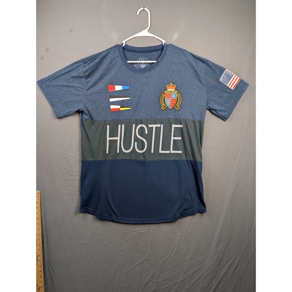 East West Bailey Apparel‎ Hustle Graphic T Shirt Blue Gray Mens 2XL